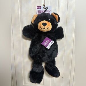 Brand New Multipet Black Bear 16” plush crinkle  & Squeaker dog toy NWT